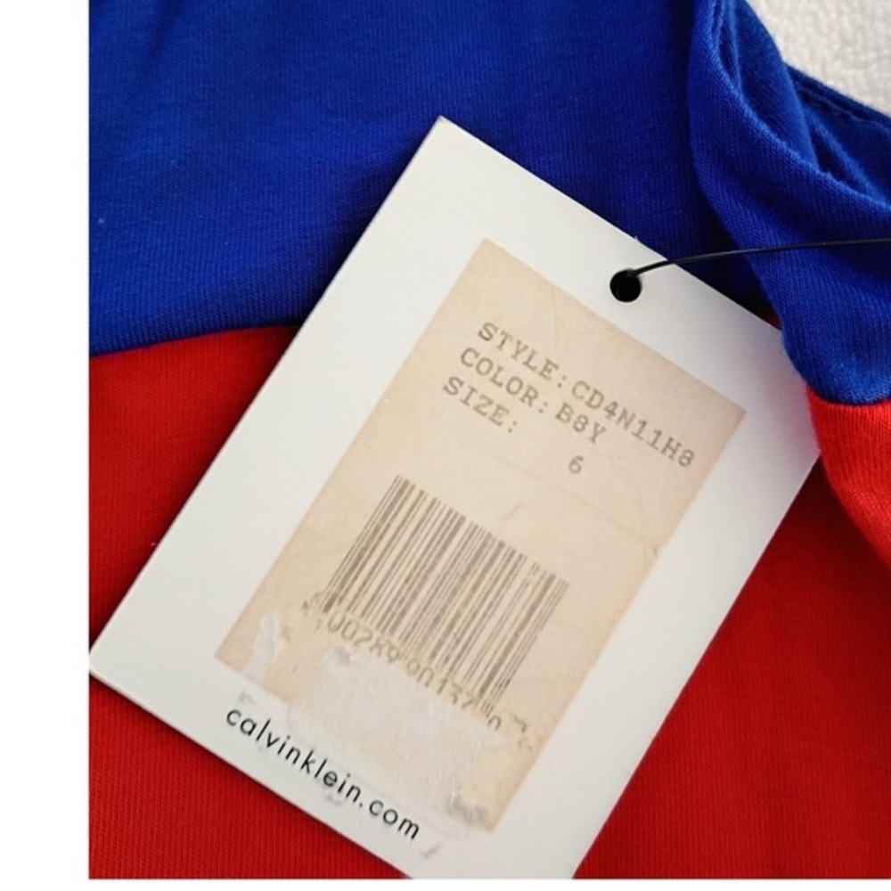 Calvin Klein Colorblock Maxi Dress Blue Red Black Sleeveless NWT 6/Small Bold - Picture 5 of 10
